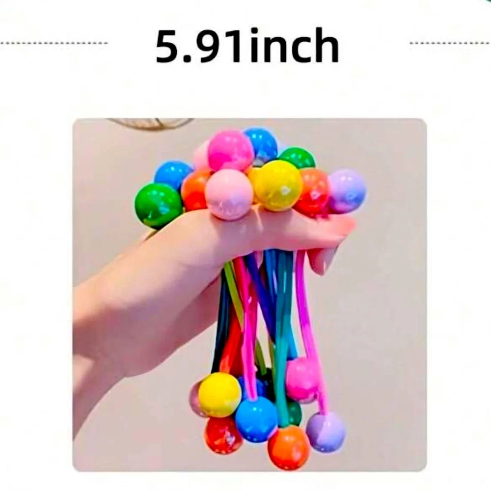 🟡🟢🟣🔵 COLORFUL ELASTIC BALL HAIR TIES FOR GIRLS❗️ 10 PIECES❗️🔵🟣🟢🟡
